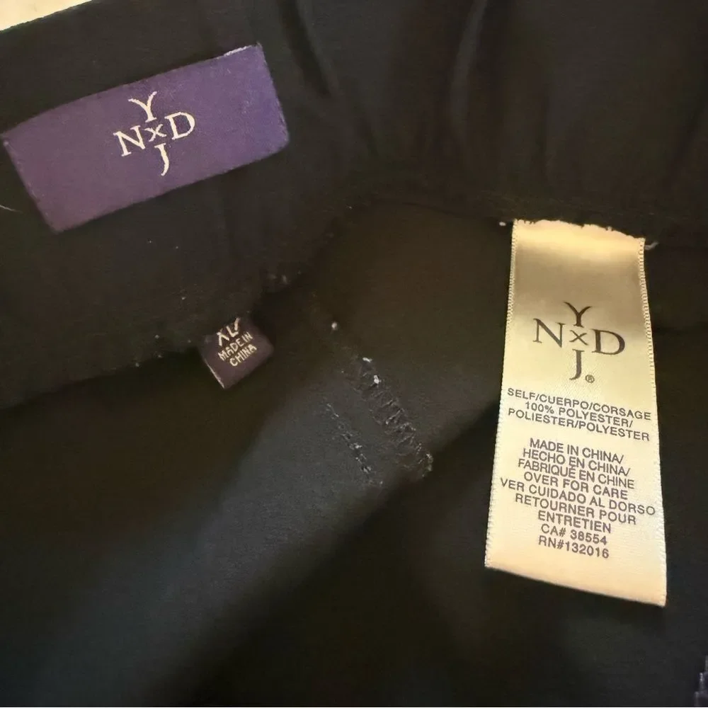 NYDJ Black Pull On Joggers XL